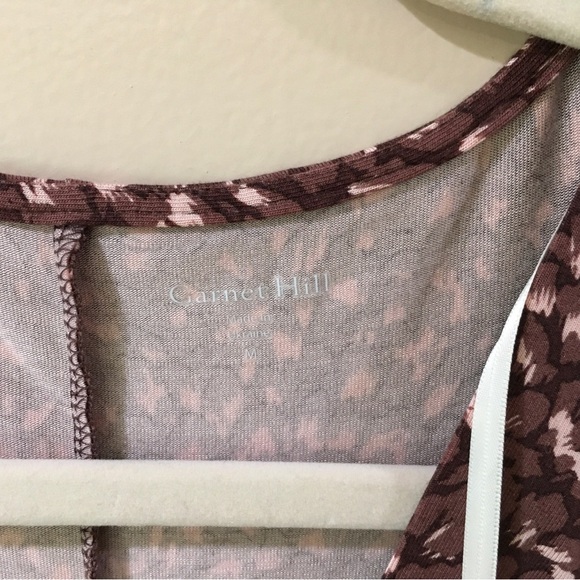 Garnet Hill Batwing Wrap Knit Midi Dress Size Medium Animal Leopard Print - Picture 2 of 5